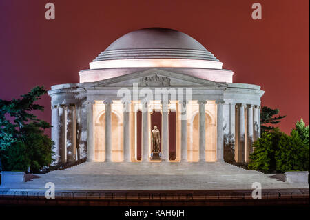 Die Thomas Jefferson Memorial in Washington DC ist ein Denkmal für eine der größten Gründungsväter und der Dritte Präsident der USA. Stockfoto