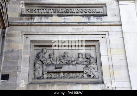 Plastische Relief am Derby Guildhall Stockfoto