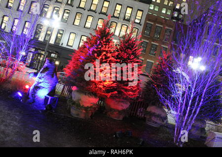 Lassen Sie uns einen 2018 Weihnachten in Detroit haben! Auf dem Campus Martius! Stockfoto