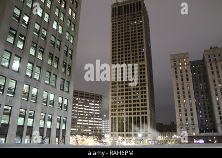 Lassen Sie uns einen 2018 Weihnachten in Detroit haben! Auf dem Campus Martius! Stockfoto