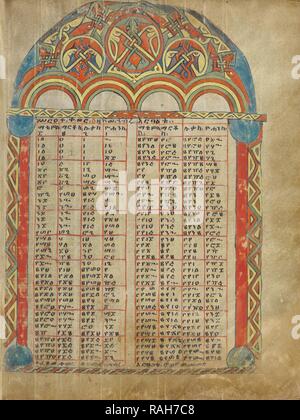 Canon Tabelle Seite, Äthiopien, etwa 1504 - 1505, Tempera auf Pergament, Blatt: 34,5 x 26,5 cm (13 9,16 × 10 7,16 in Neuerfundene Stockfoto