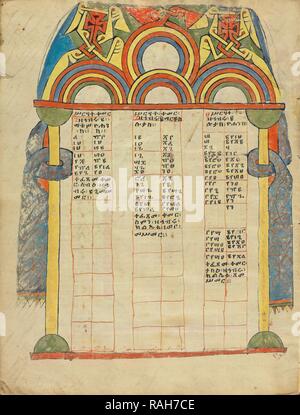 Canon Tabelle Seite, Äthiopien, etwa 1504 - 1505, Tempera auf Pergament, Blatt: 34,5 x 26,5 cm (13 x 10 7,16 9,16 in Neuerfundene Stockfoto