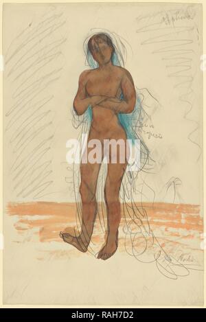 Sphinx, Auguste Rodin (Französisch, 1840 - 1917), Frankreich, ca. 1898-1900, Graphit und Braun waschen, 48,7 x 32,4 cm (19 3 Neuerfundene Stockfoto