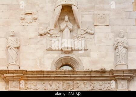 Da Misericordia Kirche, Detail der Fassade, Tavira, Algarve, Portugal, Europa Stockfoto