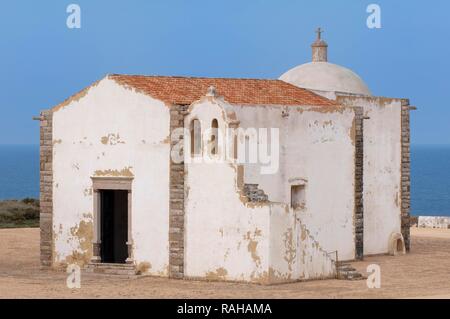 Nossa Senhora da graca Kirche, Unserer Lieben Frau von Grace, Fortaleza Sagres, Algarve, Portugal, Europa Stockfoto