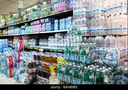 Trinken abschnitt, self-Service, Essen Abteilung, Supermarkt Stockfoto