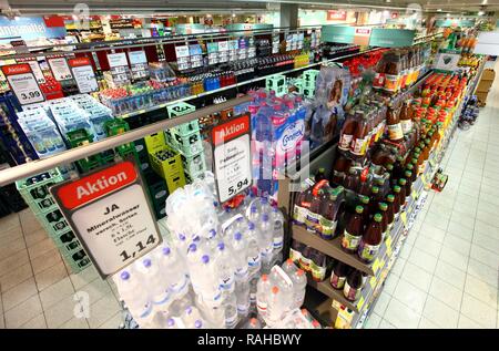 Trinken abschnitt, self-Service, Essen Abteilung, Supermarkt Stockfoto