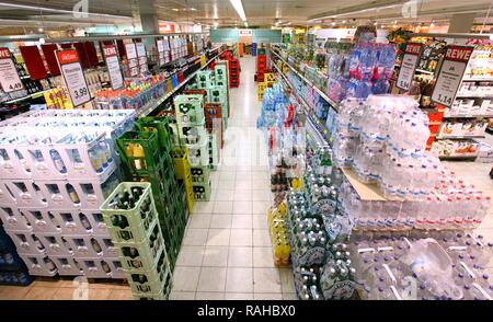 Trinken abschnitt, self-Service, Essen Abteilung, Supermarkt Stockfoto