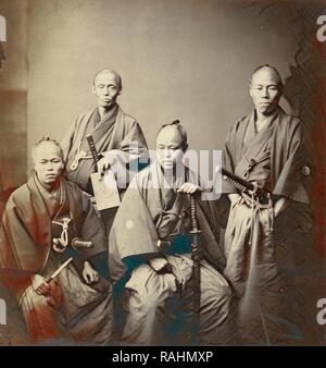 Portrait der Satsuma Clan Gesandte, Felice Beato (Englisch, geboren in Italien, 1832 - 1909), Japan, November 1863, Eiweißstoff neuerfundene Stockfoto