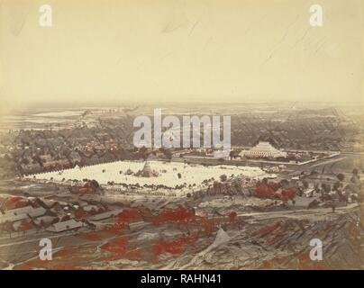 Allgemeine Ansicht von Mandalay vom Mandalay Hill mit den 450 Pagoden und die unvergleichliche Pagode, Felice Beato (Neuerfundene Stockfoto