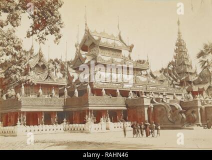 Queen Soopyalat Golden Schule bei A. Straße, Mandalay, Felice Beato (Englisch, Italien, 1832 - 1909 geboren), Mandalay neuerfundene Stockfoto