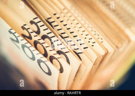 Stapel von 200 polnischen Zloty Banknoten. Währung Polens. Stockfoto