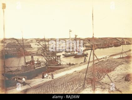 Die Nordsee Canal an IJmuiden, Anonym, C. 1885 - C. 1900. Neuerfundene durch Gibon. Klassische Kunst mit einem modernen Touch neuerfundene Stockfoto