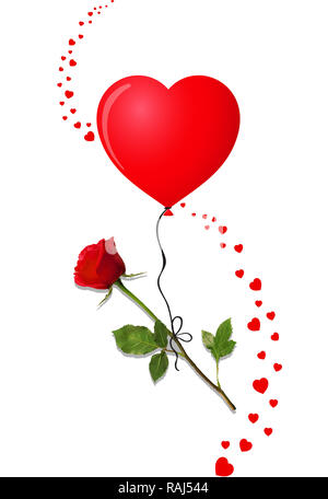 Das Isolierte Herz Blume Grenze Hochzeit Grusskarte Vorlage Stockfotografie Alamy