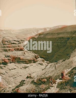 Straße nach Hebron, Mar Saba, der Mar Saba Schlucht 1900, West Bank, Israel. Neuerfundene durch Gibon. Klassische Kunst neuerfundene Stockfoto