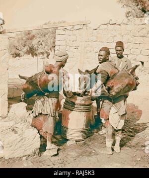 Wasserträger 1900, Israel. Neuerfundene durch Gibon. Klassische Kunst mit einem modernen Touch neuerfundene Stockfoto