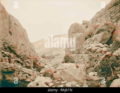 Ain Farah Schlucht. 1940, West Bank, Israel. Neuerfundene durch Gibon. Klassische Kunst mit einem modernen Touch neuerfundene Stockfoto