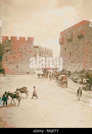 Jerusalem (El-Kouds), Konzept für die Stadt Neue Eingang, Bresche in der Mauer. 1922, Israel. Neuerfundene Stockfoto