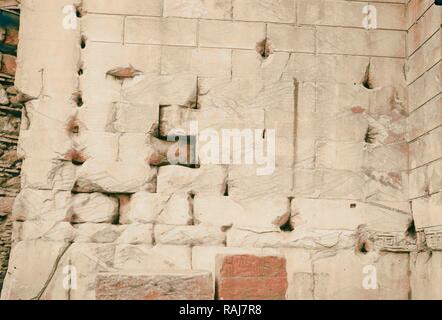 Die Türkei. Ankara. Tempel des Augustus Caesar. Lateinische Inschrift. 1935, in der Türkei, Ankara. Neuerfundene durch Gibon. Klassische Kunst neuerfundene Stockfoto