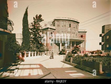 Tel Aviv. Gemeinde von Tel Aviv. 1934, Israel, Tel Aviv. Neuerfundene durch Gibon. Klassische Kunst mit einem modernen Touch neuerfundene Stockfoto