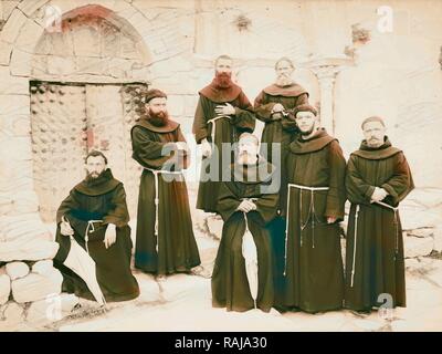 Franziskanermönche American Colony, Jerusalem. 1898, Israel. Neuerfundene durch Gibon. Klassische Kunst mit einem modernen Touch neuerfundene Stockfoto