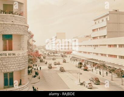 King's Way in Haifa. 1934, Israel, Haifa. Neuerfundene durch Gibon. Klassische Kunst mit einem modernen Touch neuerfundene Stockfoto