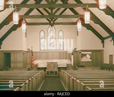 Innenraum der Kirche des Nazareners in Glendale unsere Jordanien Malerei [Kalifornien] angezeigt. 1946, Kalifornien, Glendale neuerfundene Stockfoto
