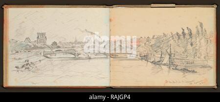 Sketchbook, Preziosi, Amadeo, 1816-1882, Bleistift, grau Waschen, weiß gehöht, 1875, das Skizzenbuch von maltesischen Künstler neuerfundene Stockfoto