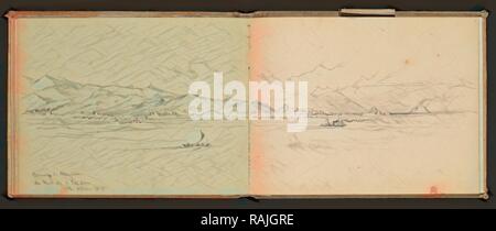 Sketchbook, Preziosi, Amadeo, 1816-1882, Bleistift, grau Waschen, weiß gehöht, 1875, das Skizzenbuch von maltesischen Künstler neuerfundene Stockfoto