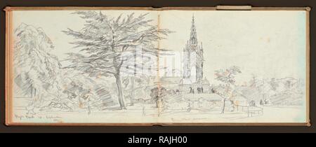 Sketchbook, Preziosi, Amadeo, 1816-1882, Bleistift, grau Waschen, weiß gehöht, 1875, das Skizzenbuch von maltesischen Künstler neuerfundene Stockfoto