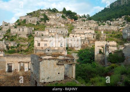 Griechischen ghost Stadt Levissi, Karmylassos, Kayakoey, Türkei Stockfoto