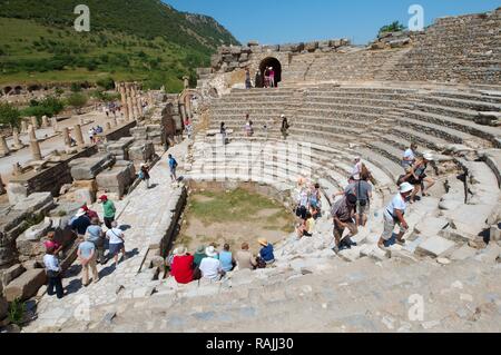 Römisches Theater, die antike Stadt Ephesos, Efes, Türkei, Westasien Stockfoto