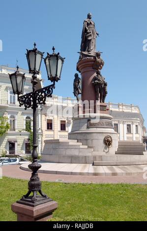 Bronzene Denkmal von Katharina der Großen, Zarin von Russland, Odessa, Ukraine, Osteuropa Stockfoto