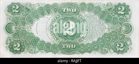 Historische Banknote, zwei Dollar USA, 1917 Stockfoto