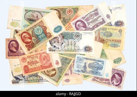 Historische Banknoten, Sowjetunion Rubel, 1961 - 1991 Stockfoto