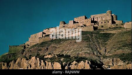 RECINTO AMURALLADO: CASTILLO DEL SIGLO IX Y COLEGIATA DE SAN VICENTE. Lage: CASTILLO/COLEGIATA DE SAN VICENTE. Cardona. Barcelona. Spanien. Stockfoto