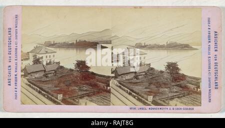 Insel Nonnenwerth sieben Berge, Deutschland, Johann Friedrich Stiehm, Sophus Williams & E. Linde & Co., 1860 - 1890 überarbeitet Stockfoto