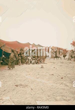 Um das Tote Meer. Beduinen Camp an Ghor Es-Safieh 1900, Jordanien, Ghawr. Neuerfundene durch Gibon. Klassische Kunst mit einem Neuerfundene Stockfoto