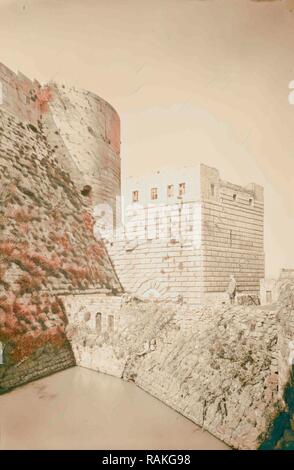 Krak de Chevaliers. 1920, Syrien. Neuerfundene durch Gibon. Klassische Kunst mit einem modernen Touch neuerfundene Stockfoto