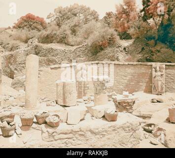 Ruinen von Askalon, Juni 1921. 1921, Israel, Ashḳelon. Neuerfundene durch Gibon. Klassische Kunst mit einem modernen Touch neuerfundene Stockfoto