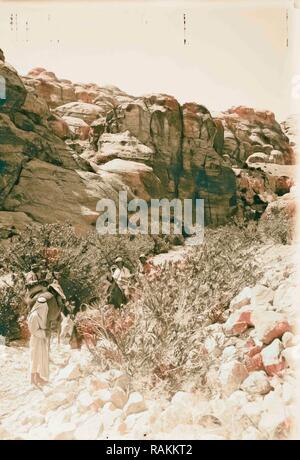 Bab Es-Sik in Petra. 1898, Jordanien, Petra (Extinct city). Neuerfundene durch Gibon. Klassische Kunst mit einem modernen Touch neuerfundene Stockfoto