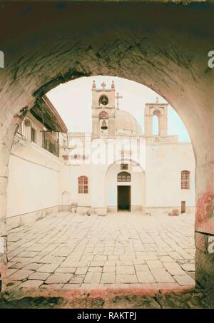 Kirche St. Johannes auf christlichen Straße. 1934, Jerusalem, Israel. Neuerfundene durch Gibon. Klassische Kunst mit einem modernen Touch neuerfundene Stockfoto