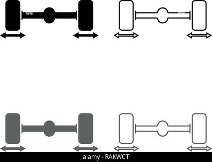 Fix Auto Räder Computer Auswuchtgerät Symbol grau schwarz Vektor skizziere ich Flat Style einfach Bild einstellen Stock Vektor