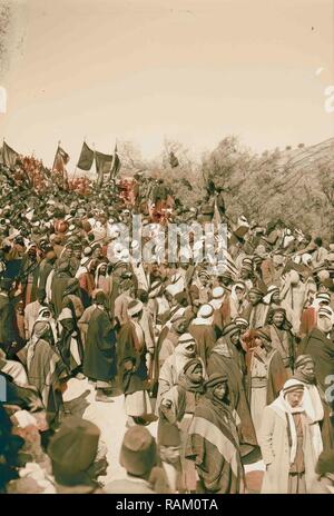 Neby Moussa, Nebi Musa Prozession. 1898, Nabi Musa ist der Name einer Website in der West Bank geglaubt, das Grab von Neuerfundene zu sein Stockfoto