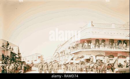 Militärische Überprüfung und Parade von Allenby. 1917, Jerusalem, Israel. Neuerfundene durch Gibon. Klassische Kunst mit einem modernen Touch neuerfundene Stockfoto