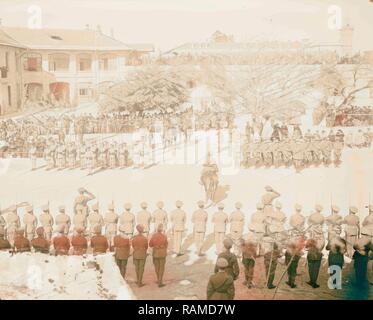 Allenby Parade & Investitur Dez. 11, 1917. 1917, Jerusalem, Israel. Neuerfundene durch Gibon. Klassische Kunst mit einem modernen Neuerfundene Stockfoto