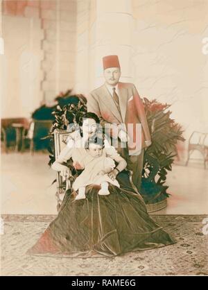 König Farouk von Ägypten und seine Familie. 1920. Neuerfundene durch Gibon. Klassische Kunst mit einem modernen Touch neuerfundene Stockfoto