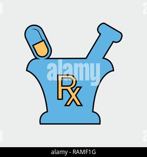 Bunte Pharmazie und Medizin Symbol Stock Vektor