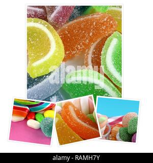 Candy süßen Lolly zuckerhaltigen Collage Foto Stockfoto