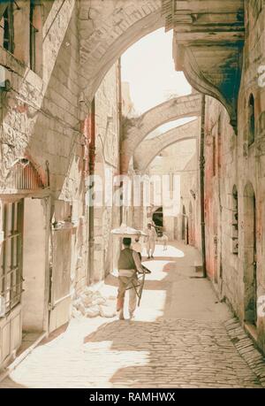 Via Dolorosa, V-Station des Kreuzes 1940, Jerusalem, Israel. Neuerfundene durch Gibon. Klassische Kunst mit einem modernen Touch neuerfundene Stockfoto